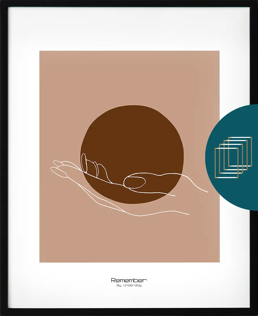 Poster från serien Retro – retroinspirerat motiv i mörkbrunt, orange och beige