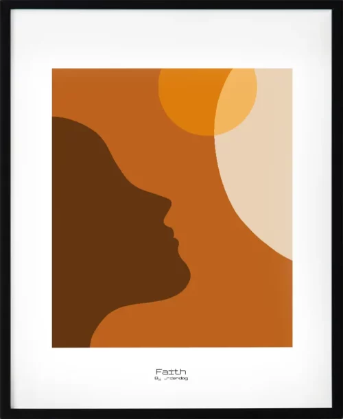 Retroinspirerad poster med budskapet hopp. Varma toner i orange, brun och beige förmedlar framtidstro och nostalgi. En unik poster med retrocharm.