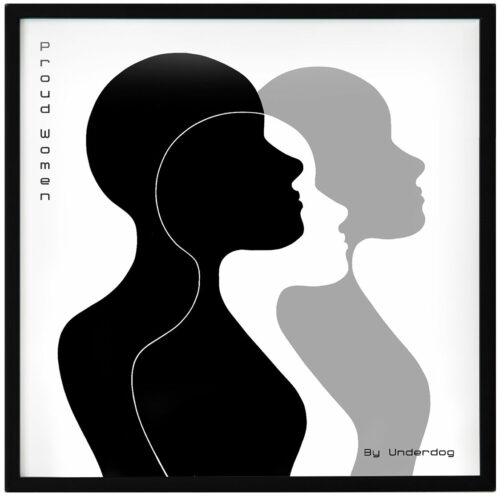 Fyrkantig poster från serien Artistic Square – stilren design i svart, vitt och grått