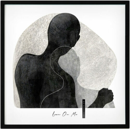 Stilren poster i fyrkantigt format – Lean On Me ur Artistic Nature Square, i lugna naturtoner.